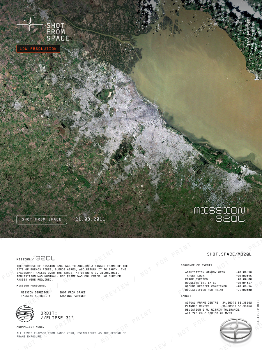 The composed plate for mission 32QL: the capture above, the mission sheet below.